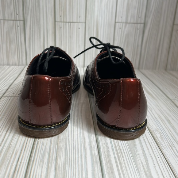 Dr Martens Women’s Polina Patent Leather Wingtip Red/Purple Lace Up Oxford Sz 6 - Picture 5 of 9